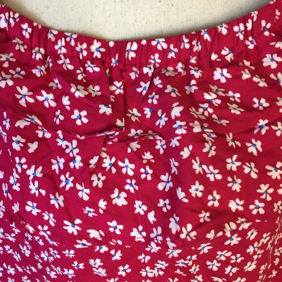 Vince Camuto Blouse Top 2X Womans Plus Pink White Floral Off The Shoulder Ruffle - Picture 13 of 14